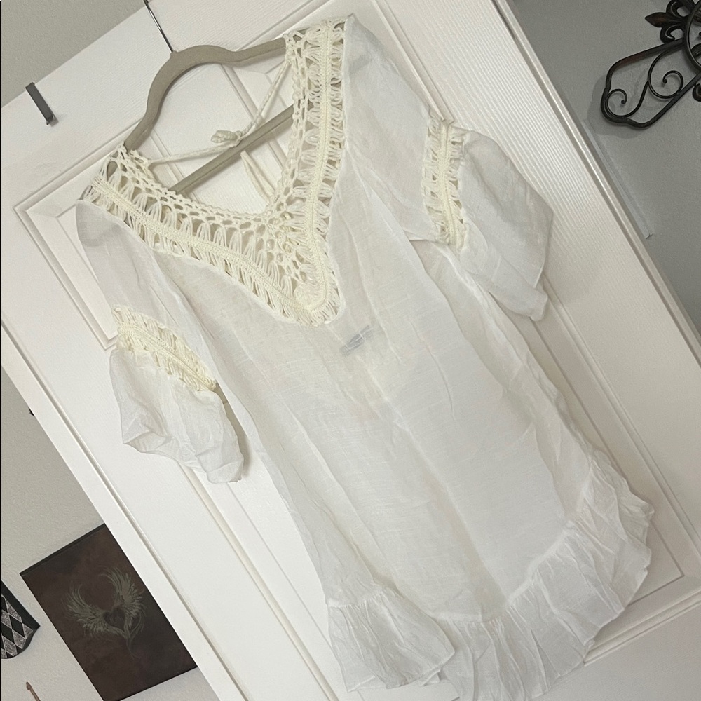 SHEIN White Crochet bathing suit cover-up